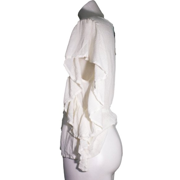 Jack by BB Dakota White Peasant Boho Blouse sz m - Picture 2 of 4